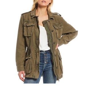Free People Not Your Brothers Surplus Military Jacket Army Green